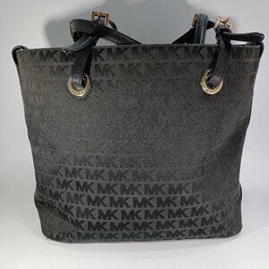 Michael Kors Purse Black Gold Jetset Bucket Shoulder Bag